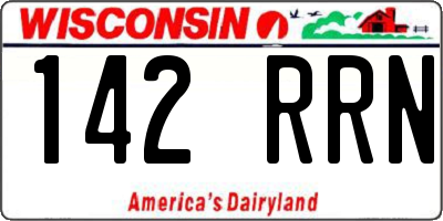 WI license plate 142RRN
