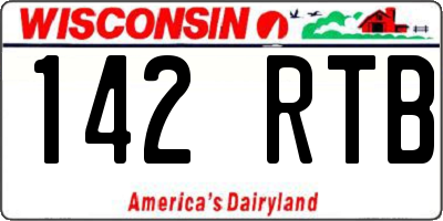 WI license plate 142RTB