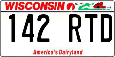 WI license plate 142RTD