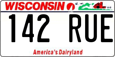 WI license plate 142RUE