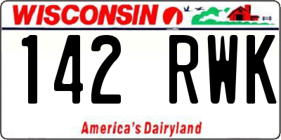 WI license plate 142RWK