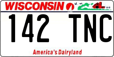 WI license plate 142TNC
