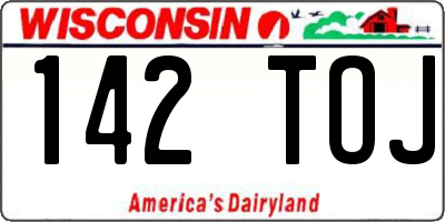 WI license plate 142TOJ