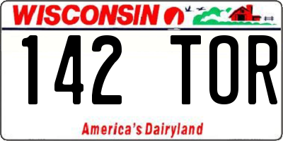 WI license plate 142TOR