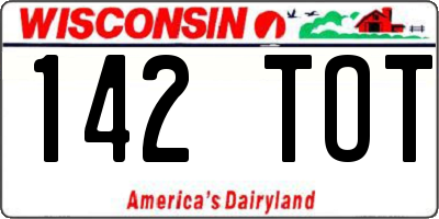 WI license plate 142TOT