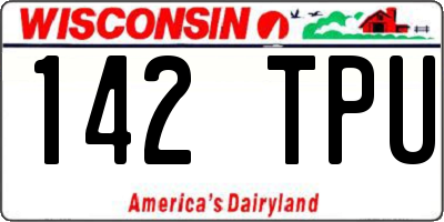 WI license plate 142TPU