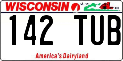 WI license plate 142TUB
