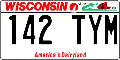 WI license plate 142TYM