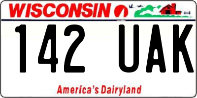 WI license plate 142UAK