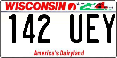 WI license plate 142UEY