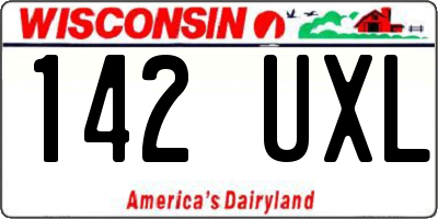 WI license plate 142UXL