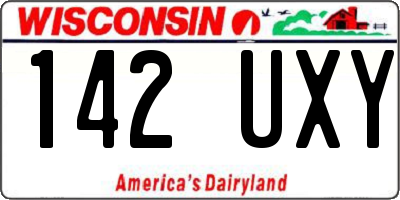 WI license plate 142UXY