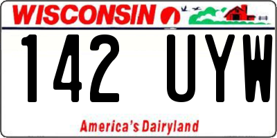 WI license plate 142UYW