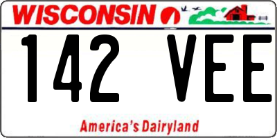 WI license plate 142VEE