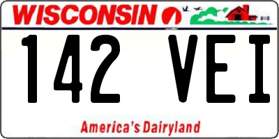 WI license plate 142VEI