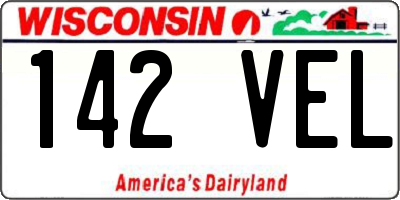WI license plate 142VEL