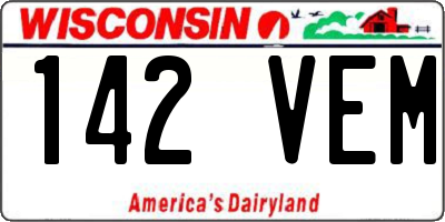 WI license plate 142VEM