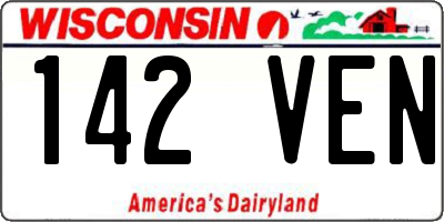 WI license plate 142VEN