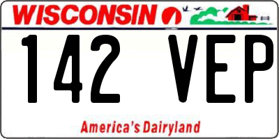 WI license plate 142VEP
