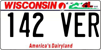 WI license plate 142VER