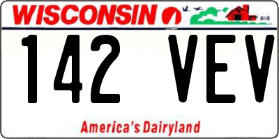 WI license plate 142VEV