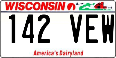WI license plate 142VEW
