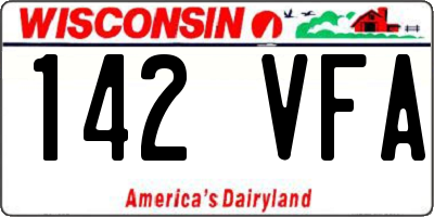 WI license plate 142VFA