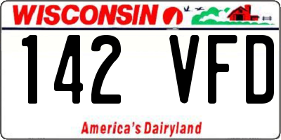 WI license plate 142VFD