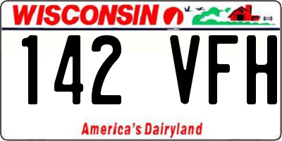 WI license plate 142VFH
