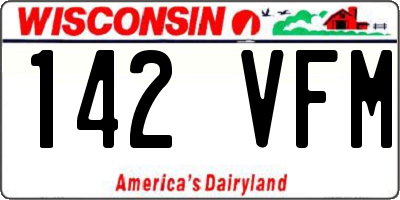 WI license plate 142VFM
