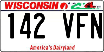 WI license plate 142VFN