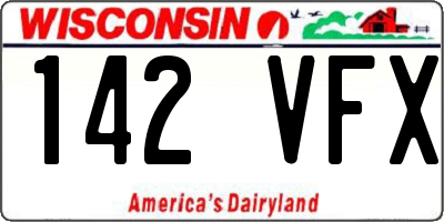 WI license plate 142VFX