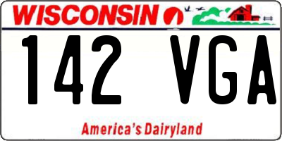 WI license plate 142VGA