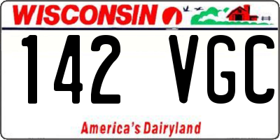 WI license plate 142VGC