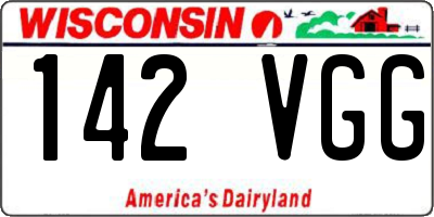WI license plate 142VGG