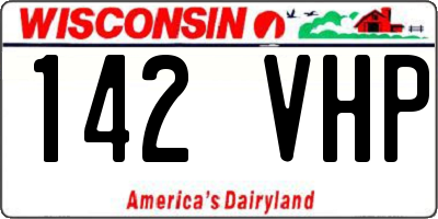 WI license plate 142VHP