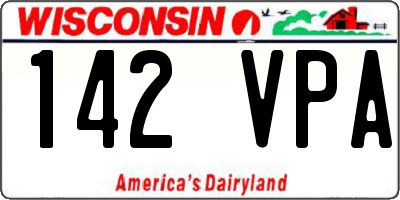 WI license plate 142VPA