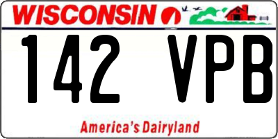 WI license plate 142VPB