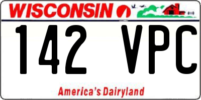 WI license plate 142VPC