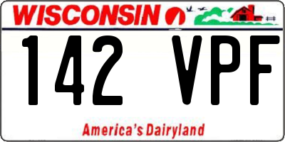 WI license plate 142VPF
