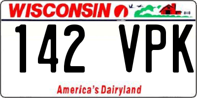 WI license plate 142VPK