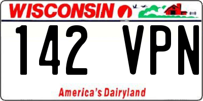 WI license plate 142VPN