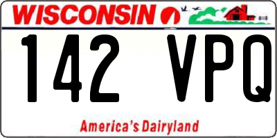 WI license plate 142VPQ