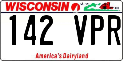 WI license plate 142VPR