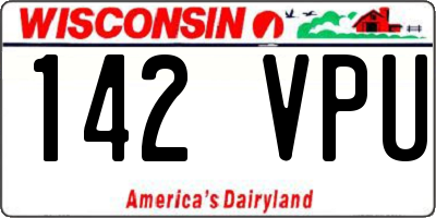 WI license plate 142VPU