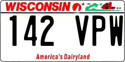 WI license plate 142VPW