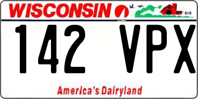 WI license plate 142VPX