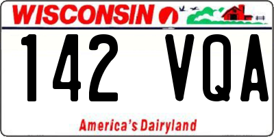 WI license plate 142VQA