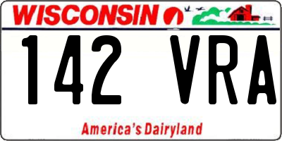 WI license plate 142VRA