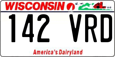 WI license plate 142VRD